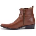 thumbnail image 6 of Jazame Men's Western Ankle High Cowboy Riding Dress Boots, Brown, 10.5, 6 of 7
