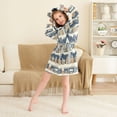 thumbnail image 3 of FORMRS Niños Bathrobe Unisex Hooded Robe Soft Plush Pajamas Sleepwear, Size 2-3T, Winter Village, 3 of 7