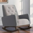 thumbnail image 2 of Pemberly Row Tufted Back Microfiber Upholstered Rocking Chair in Light Gray, 2 of 6