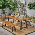 thumbnail image 2 of 3 - Piece Picnic Set | Ideal for Casual Gatherings Outdoors | Acacia Wood & Metal Frame | Quick - Drying Slat Design, 2 of 7