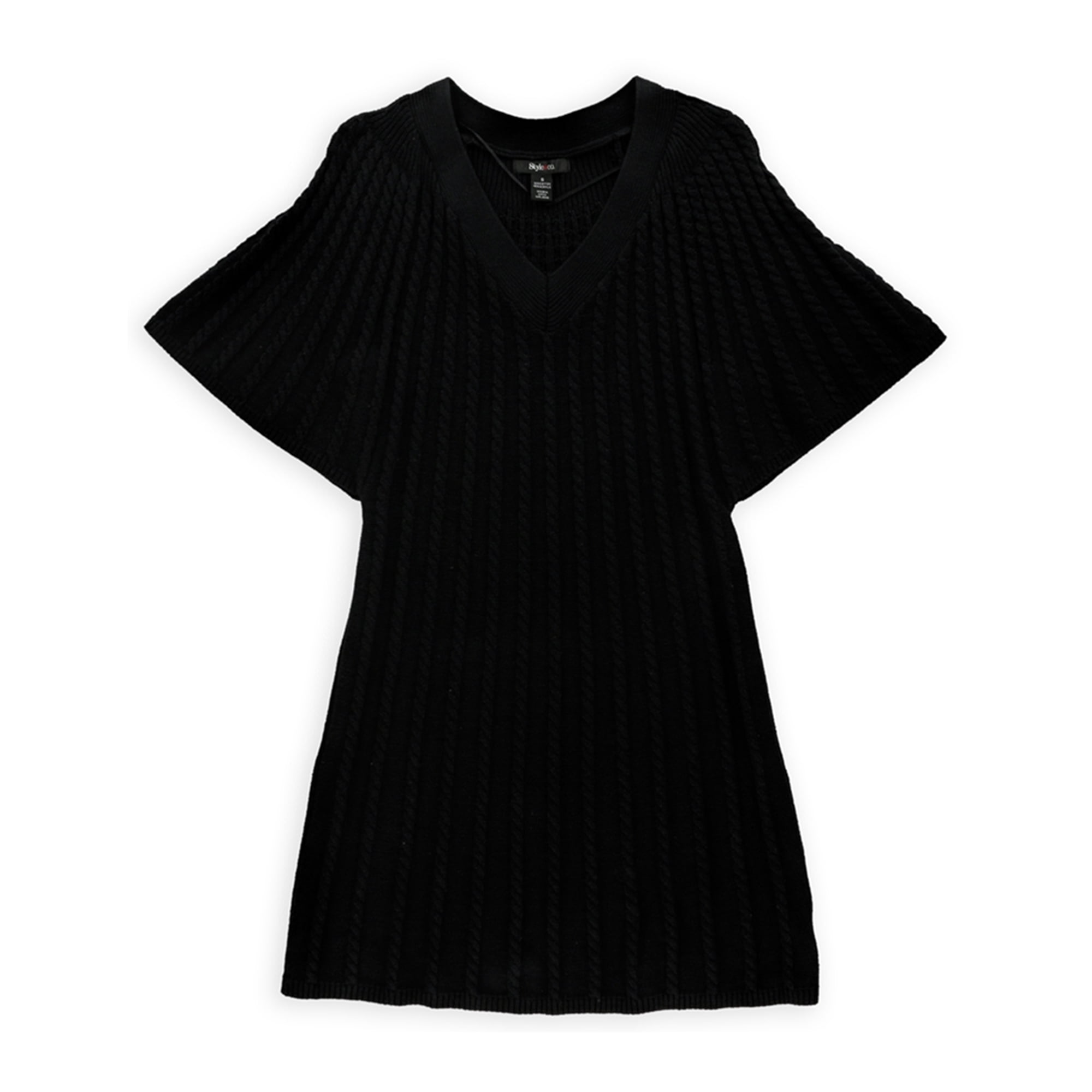 Womens Cable Knit Sweater Vest, Black 