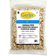 Roasted Unsalted Pumpkin Seeds In Shell by Gerbs - 2 LBS. - Top 14 Food Allergen Free & NON GMO - Vegan & Kosher