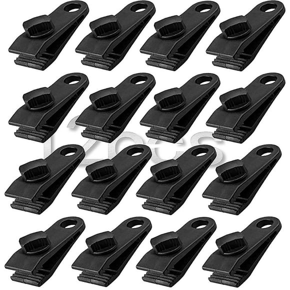 12 Pieces Tarpaulin Clips Multifunctional Tarpaulin Clips Awning Clamp For Outdoor Tent Camping Awning