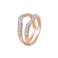thumbnail image 3 of Round White Cubic Zirconia Solitaire Enhancer Guard Ring 14K Rose Gold Ring Size - 4, 3 of 3