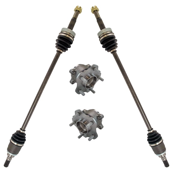 TRQ 4 Piece Drivetrain Kit CV Axles Wheel Bearings & Hub Assemblies for Nissan Rouge Fits select: 2008-2013 NISSAN ROGUE, 2014-2015 NISSAN ROGUE SELECT