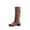 Brown, variant on Fesfesfes Riding Boots For Women Fashion Large Size Long Tube Low Heeled Shoes Knight US:6(37)