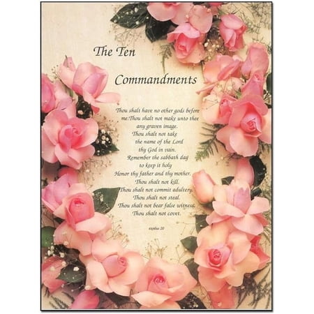 Posters Ten Commandments Roses Religious Wall Picture Canvas Painting Posters And Prints Wall Art Pictures for Living Room Bedroom Decor