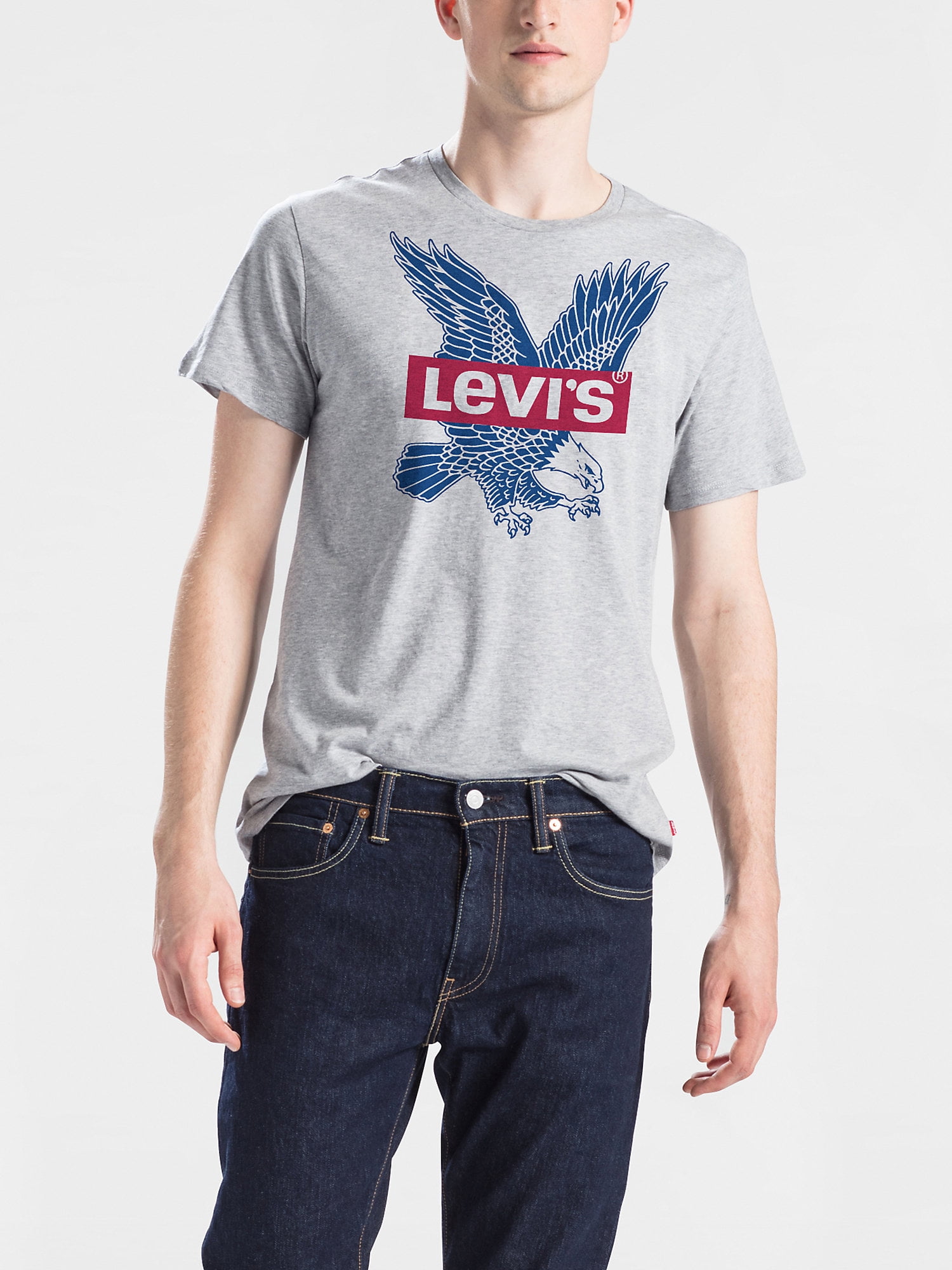 Size S M L XL 2XL Levi's T-Shirt Men's NWT Classic Black Tab Logo on H Grey 