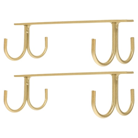 FRCOLOR 2pcs Hanging Coffee Mug Rack Iron Cup Holder Under Cabinet Hanging Coffee Cup Hook Under Cabinet Shelf Hook Cup Organizer Kitchen Gadget