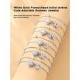 thumbnail image 7 of Bestyle Ankle Bracelets with CZ Heart & Initial Charms, Layered Anklets for Women Non Tarnish A to Z Summer Beach Mother's Day Gifts, 7 of 7