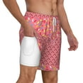 thumbnail image 3 of Gaeub Chocolate with Flowing Cream Mens Swim Trunks Stretch Beach Shorts Quick Dry for Men Swim Shorts Swimwear with Pockets- Large, 3 of 9