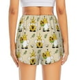 thumbnail image 3 of Picia Gnomes Bees And Sunflowers Pattern Women's 2 in 1 Athletic Running Shorts High Waisted Workout Casual Gym Sweat Shorts with Comfy Liner Zipper Pockets-X-Large, 3 of 9