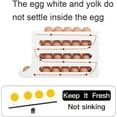 thumbnail image 4 of 4-Tier 28 Eggs Automatic Rolling Egg Dispenser, Space-Saving Egg Tray Organizer Holder for Refrigerator/Kitchen/Cabinets/Countertop and Dining Table (White), 4 of 5