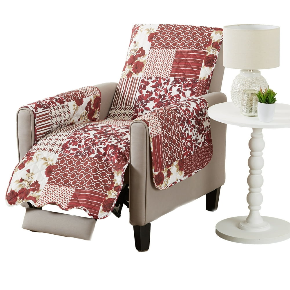 Great Bay Home Reversible Patchwork Recliner Furniture Protector