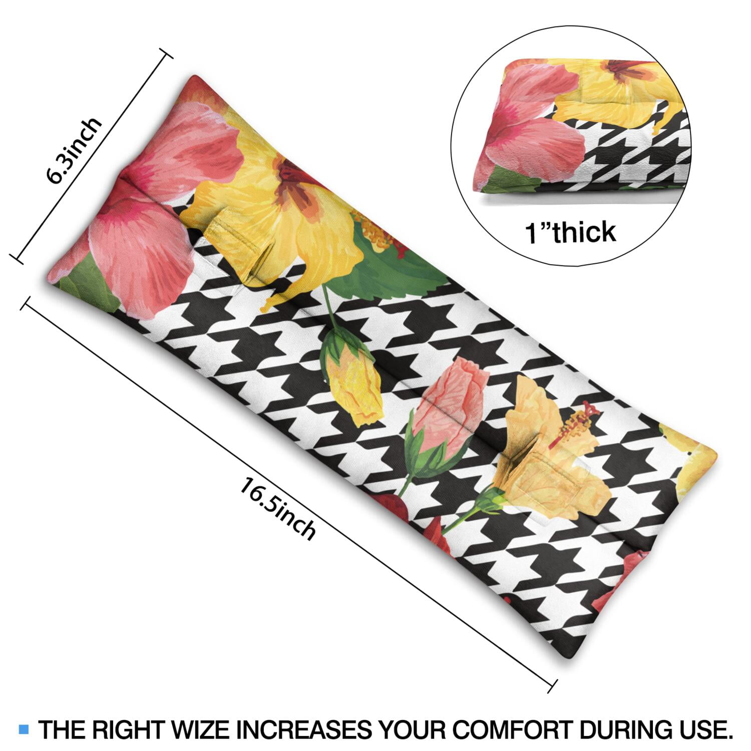 Palm Leaf & Exotic Flowers Seat Belt Pressure Relief Pad - Soft Chest Protector After Surgery - Boho Tropical Mastectomy Pillow