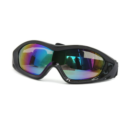 Unique Bargains Black Frame Colorful Lens Motorcycle Eye Protection Goggles Glasses Anti-UV