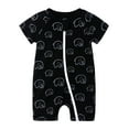 thumbnail image 2 of uublik Baby Girls' One-Piece Rompers Cute Pattern Short Sleeve Double Zipper Romper Jumpsuit Black 6-9 Months, 2 of 5