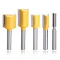 thumbnail image 1 of AVEKI 5Pcs 1/4 Inch Shank Straight Dado Router Bit Set Double Flute Plywood Cut Router Bits Surface Straight Wood Milling Cutter Woodworking Tools 0601M, 1 of 7