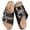 Black Matte, variant on Women's Cork Footbed Slide Sandals, Comfortable Arch Support Summer Slip On Sandals with Adjustable Buckle, Chestnut Brown