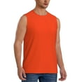 thumbnail image 2 of Fotbe Men's Orange Print Men's Sleeveless Muscle Tank Tops Casual T-Shirts for Gym Workout Beach-X-Large, 2 of 8