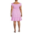 thumbnail image 2 of Terra & Sky Women's Plus Size Smocked Ruffle Hem Dress, 2 of 5