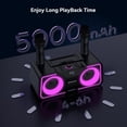 thumbnail image 6 of BIGASUO Karaoke Singing Machine, Portable Bluetooth Party Speakers with 2 Karaoke PA System microphones for Adult & Kids, Bluetooth Karaoke Machine with LED Lights Supports TF Card/USB, Aux In, 6 of 12
