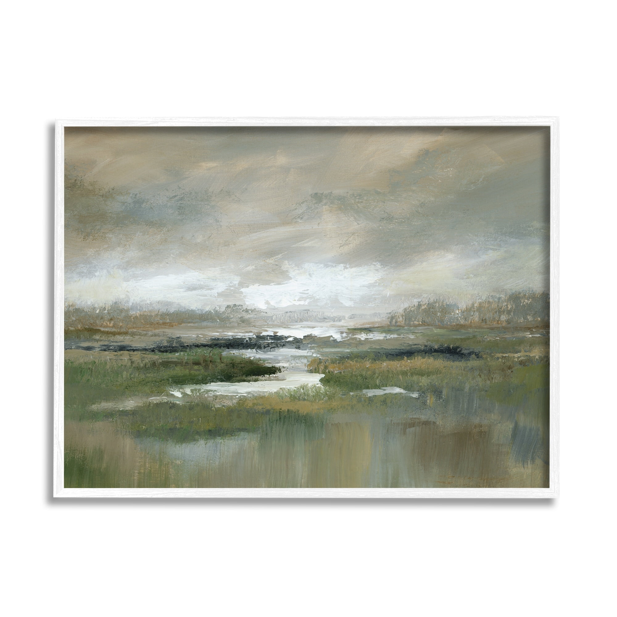 Stupell Industries Rural Stream Nature Landscape Landscape Painting White Framed Art Print Wall Art