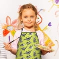 thumbnail image 2 of Green Dinosaurs Skeletons Pattern Kids Aprons for Girls and Boys,Adjustable Neck Strap Toddler Aprons for Kids Cooking Baking, 2 of 6