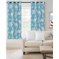 thumbnail image 2 of Tropical Plants Blackout Curtains for Bedroom Living Room Darkening Curtains 54 Inch Long Summer Modern Abstract Camels Sky Blue Short Curtain for Small Window Treatment Grommet Drapes 52"x54"x2, 2 of 9