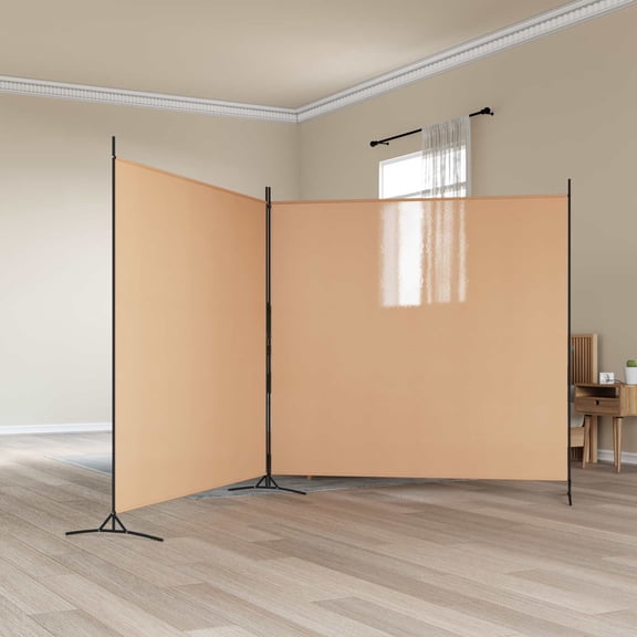 vidaXL 2-Panel Room Divider Beige 137.01 x 70.87 in Fabric
