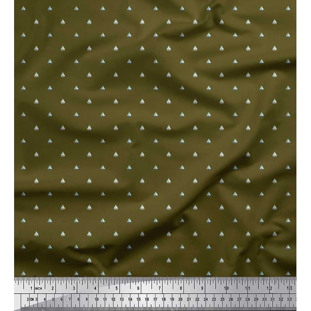 Soimoi Cotton Poplin Fabric Sailboat Shirting Print Fabric by Yard 42 Inch Wide