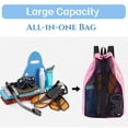 thumbnail image 4 of WANDF Mesh Swim Bag Beach Backpack with Wet Pocket, Waterproof Pool Bag with Full-Zip Opening for Women and Men,Drawstring Backpack for Swimming, Gym, Cruise,Waterpark Essentials(Pink), 4 of 10