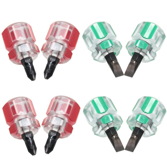 Small Screw Driver Screwdrivers Mini Stubby Flat Heads Short Set The Cross Plastic Metal 8 Pcs