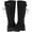 Black, variant on GLOBALWIN Women's Chunky Heel Black Lace Up Back Knee High Fashion Boots 8M