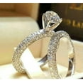 thumbnail image 2 of K-KED Gorgeous Party Women Wedding 925 Silver Cubic Zircon Rings Delicate Jewelry Sz 6-10-#16-8, 2 of 6