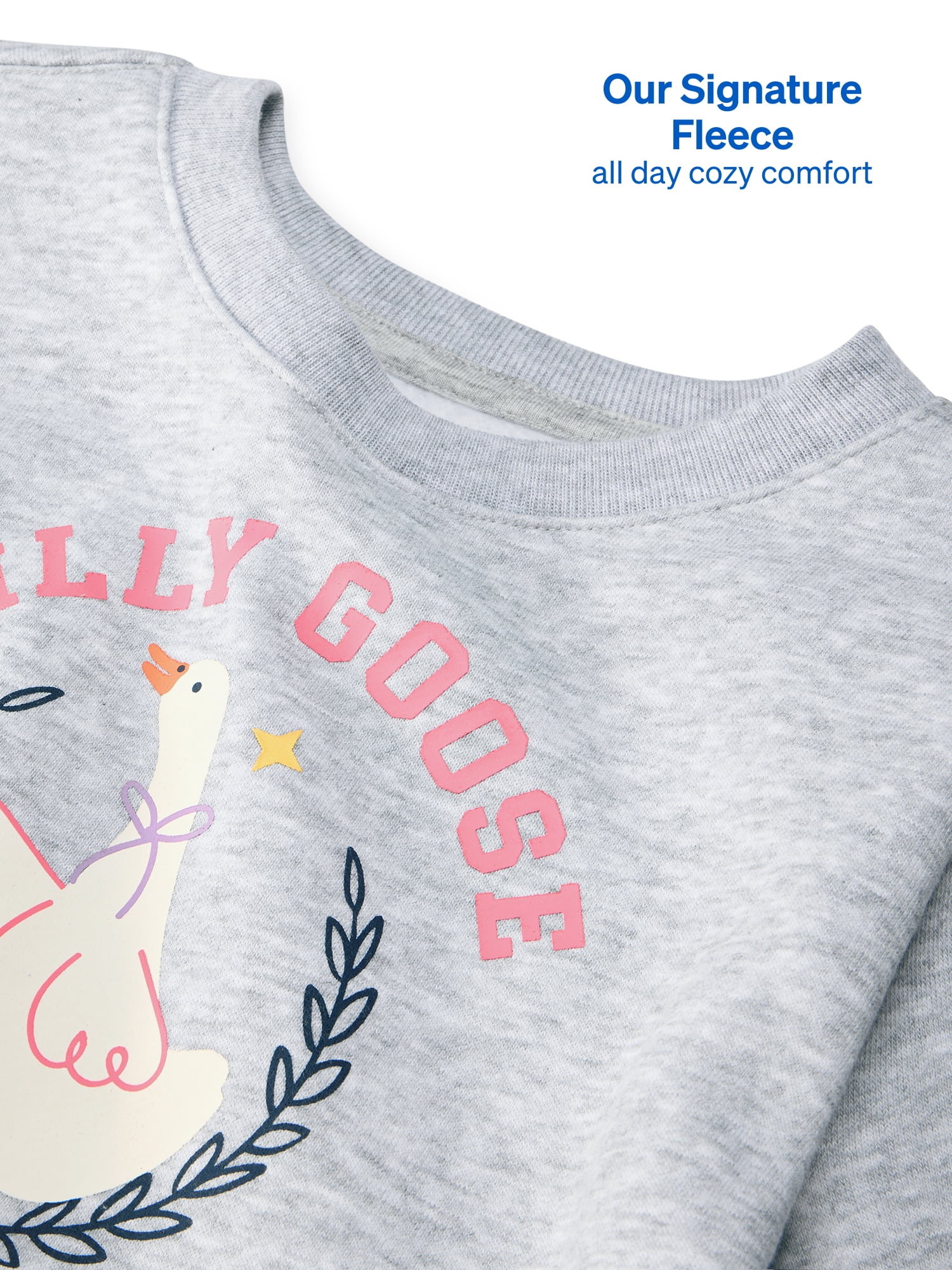 Garanimals Baby & Toddler Girl Fleece Crewneck Sweatshirt, Sizes 0-6T