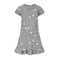 thumbnail image 4 of Abcomgle Summer Dresses for Girls 10-12 Casual A-Line Short Sleeve Tshirt Dresses Polka Dot Basic Ruffle Hem Swing Skirt with Pockets for 4-14t Kids, 4 of 4