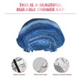 thumbnail image 3 of KLL Sparkling With Blue Pattern Shower Cap & Bath Cap for Women,Reversible Oversized Waterproof Shower Caps for all Hair Lengths,Elastic Reusable Bathing Hair Cap, 3 of 6