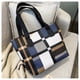thumbnail image 2 of Reusable Shopping Bags Casual Tote Female Handbag All-Matching Rhombus Grid PU Handbag for Adult Teens, 2 of 2