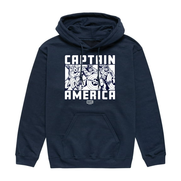 Marvel - Captain America Portrait - Men's Long Sleeve Fleece Pullover Hoodie