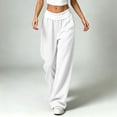 thumbnail image 5 of hotojiny Womens Wide Legs Sweatpants Fashion Colorblock Pants with Pockets Elastic Waist Baggy Pants Streetwear(White,X-Large), 5 of 8