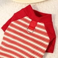 thumbnail image 6 of NovaStitch Fleece Dog T-Shirt Striped Short Sleeves Pet Sweatshirt Soft Dog Shirts Lightweight Stretchy Dogs Clothes for Medium Dogs Red L, 6 of 7