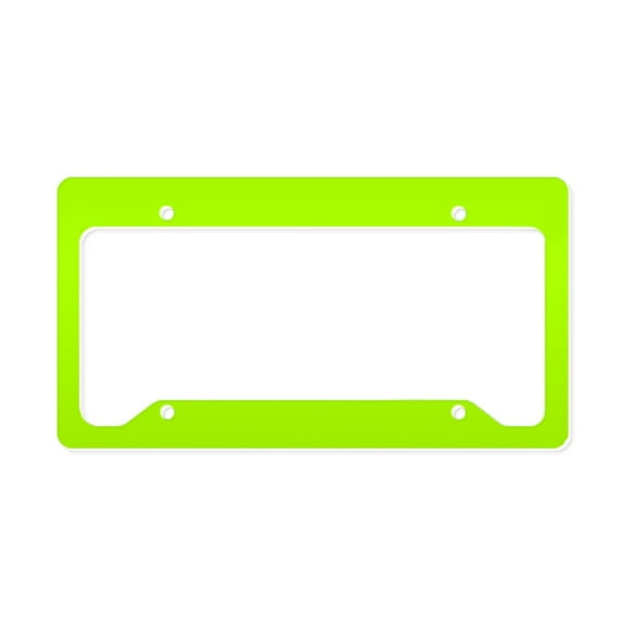 CafePress - Fluorescent Green Solid Color License Plate Holder - Aluminum License Plate Frame, License Tag Holder