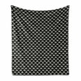 thumbnail image 1 of Art Deco Soft Flannel Fleece Blanket, Simple and Nostalgic Minimal Motif in Retro Style on Dark Background, Cozy Plush for Indoor and Outdoor Use, 70" x 90", Charcoal Grey and Ivory, by Ambesonne, 1 of 6