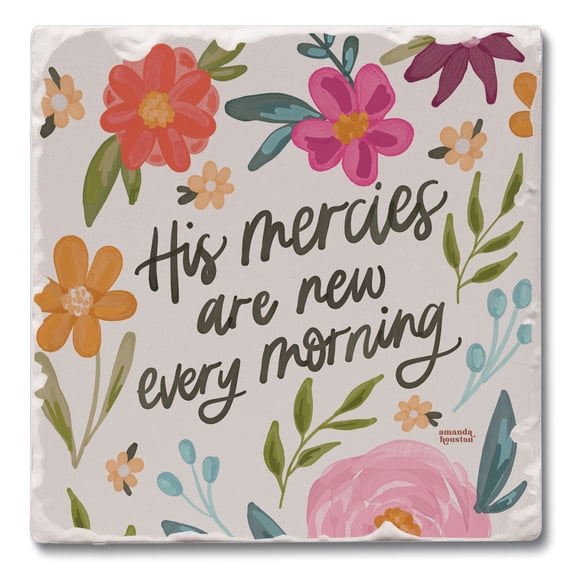 Thirstystone His Mercies Single Tumbled Tile Coaster Create Your Own Set