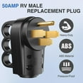 thumbnail image 4 of Nilight 50 Amp RV Male Replacement Plug 125/250 Volt Heavy Duty Receptacle with Handle ETL Listed NEMA 14-50P for Camper Caravan Motorhome Van Trailer, 4 of 9