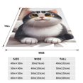 thumbnail image 3 of Fotbe Cute Cartoon Kitten Manta de Franela Acolchonada con Estampado, Súper Suave y Esponjosa, Extra Grande para Sofá, Cama, Uso Todo el Año-50"x40", 3 of 7