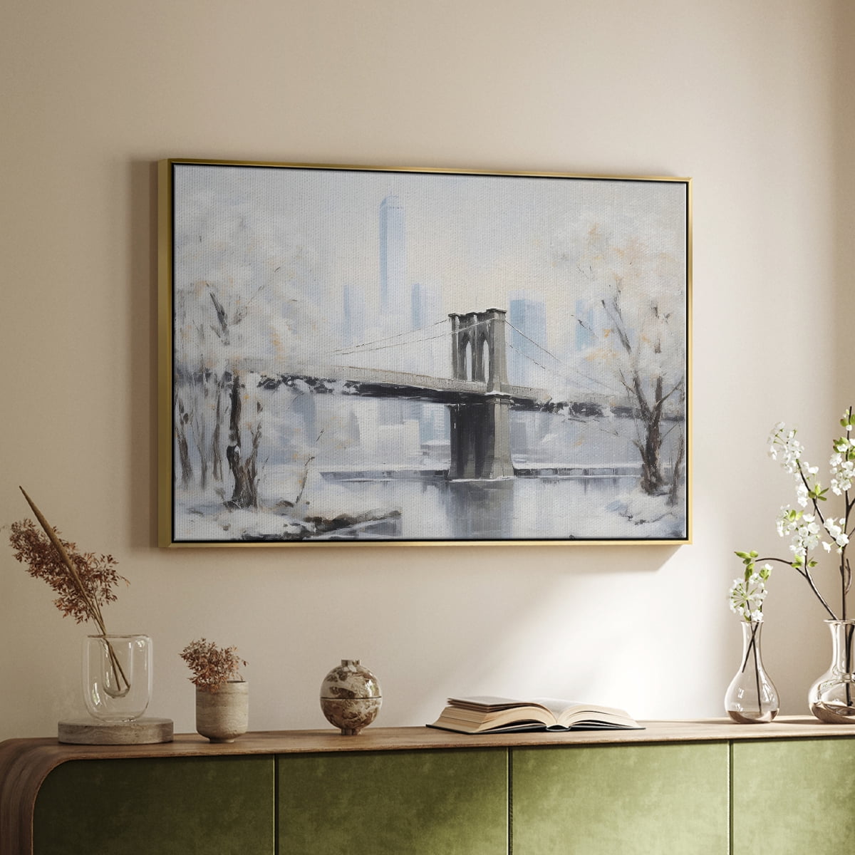 Vintage Landscape-CCXXII By Wexford Home Framed in Gold Wood Gallery Wrapped Canvas 17 in. x 25 in.