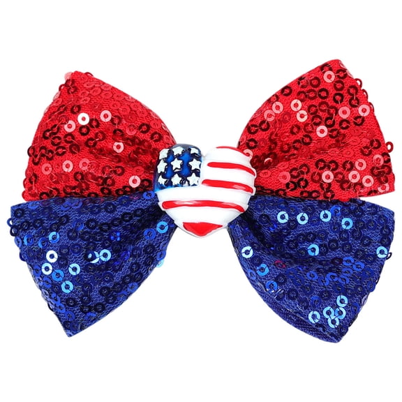 Zanarzt Baby Hair Clips Holiday Bow Hair for Girls Independence Day 4th of July Hair Bows Clips Red,3-12 Years