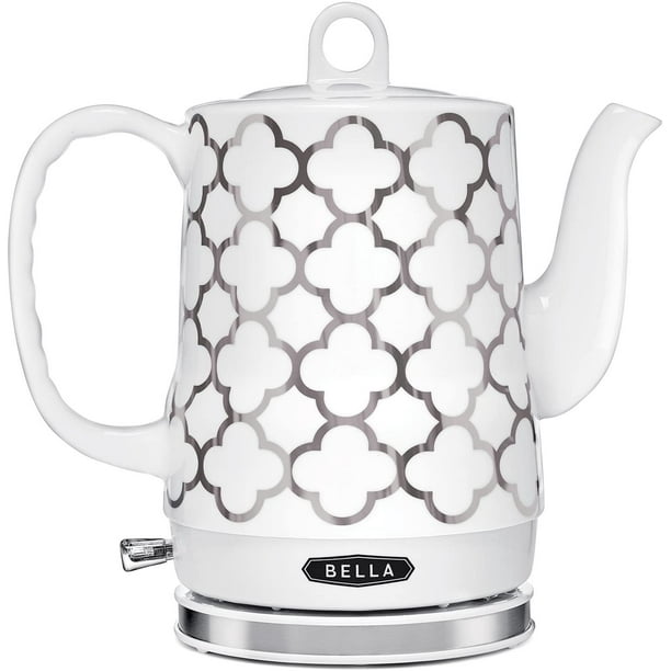 BELLA Electric Ceramic Tea Kettle, Boil Water Quickly and Easily, Detachable Swivel Base & Boil